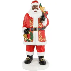 Northlight African American Santa Claus Christmas Figure - 14" Red