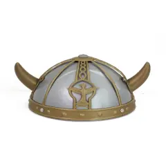 Child's Horned Silver And Gold Viking Helmet Costume Accessory