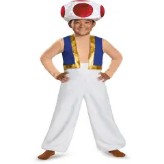 Child's Boys Deluxe Super Mario Brothers Toad Mushroom Companion Costume