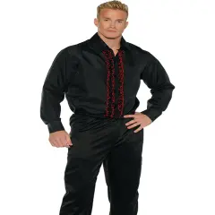 Men's Black Tuxedo Costume Shirt