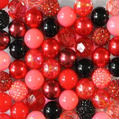 20mm Black Raspberry acrylic bubblegum bead mix