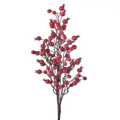 23"Waterproof Mini Crabapple Spray &ndash; Festive Christmas Floral Decoration