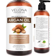 velona Argan Oil - 16 oz | Morocco Oil | Stimulate Hair Growth, Skin, Body and Face Care | Nails Protector | Unrefined, Cold Pressed | Cap Kit&hellip;