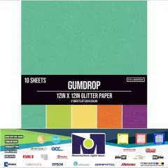 Colorb&ouml;k 12" x 12" Glitter Card Stock Paper Pad - Gumdrop 74642 by American Crafts