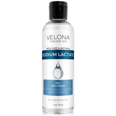 Velona Sodium Lactate 60% - 4 oz | USP Grade Natural Preservative | For Soap Making & Lotions | Harder Bar of Soap, pH Regulator, Glycerin substitute, Provides and Keep Moisture