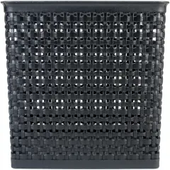 Weave Design Plastic Bin Large-Black, 13.75"L X 10.5"W X 8.75"H