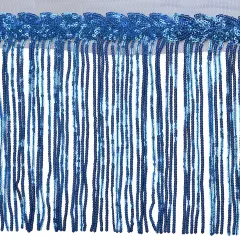 5 Yards of Blame Sequined Leaf Vine Fringe | 5 yard cut Royal Blue