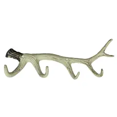 16 Inch Cast Iron Deer Antler Wall Mounted Hook Rack Towel Key Hat Hanger