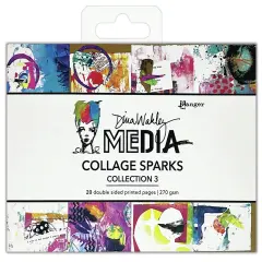 Dina Wakley Media Collage Sparks 6"X4" 20/Pkg-Collection 3