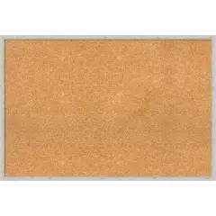 Imprint Wood Framed Corkboard, Natural Cork Imprint Silver