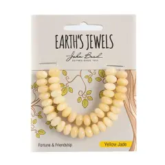 Earth&rsquo;s Jewels Semi-Precious Rondelle Yellow Jade Natural