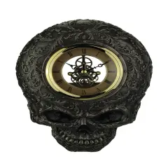 Flat Smiling Decorated Skull Transparent Face Wall Clock