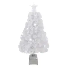 Northlight Pre-Lit Medium Color Changing Fiber Optic Artificial Christmas Tree - 3' - White