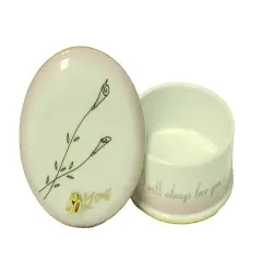Roman 50th Wedding Anniversary "I Will Always Love You" Porcelain Keepsake Box #11087 White