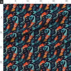 Various Fabrics by the Yard or Fat Quarter Mermaids Under The Sea Seaside Whimsical Ocean Nautical Custom Printed Fabric by Spoonflower