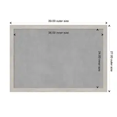 Marred Wood Framed Magnetic Board Marred Silver