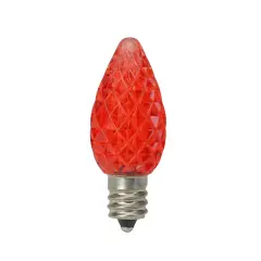 Northlight Faceted LED C7 Christmas Replacement Bulbs - Red - Pack of 25