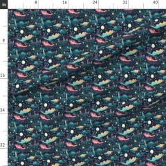 Various Fabrics by the Yard or Fat Quarter Dreams Celestial Galaxy Moon Stars Clouds Custom Printed Fabric by Spoonflower