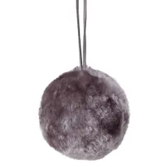 Northlight Lilac Gray Faux Fur Hanging Christmas Ball Ornament 3" (76mm) Purple
