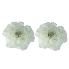 Allstate Jeweled Rose Artificial Floating Flowers - 5" - White - Set of 2