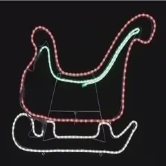Roman 25" Red and Green LED Lighted Sleigh Silhouette Christmas Outdoor Decor