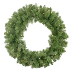 Northlight Real Touch&trade;️ Pre-Lit Noble Fir Artificial Christmas Wreath - 30" - Clear Lights Green