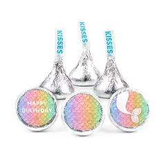 85 Pcs Mermaid Kid's Birthday Candy Party Favors Hershey's Kisses Milk Chocolate (13.6oz, Approx. 85 Pcs) - No Assembly Required - By Just Candy