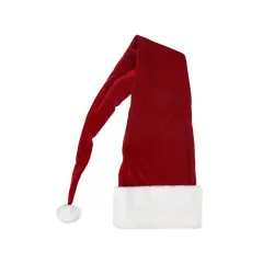 Northlight Unisex Adult Christmas Long Santa Hat - One Size- Red and White