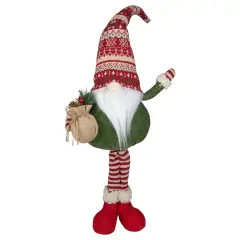 Northlight Standing Gnome Christmas Decoration with Gift Bag - 27" Green