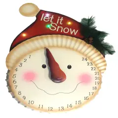 Sterling 21" LED Lighted "Let it Snow" Snowman Face Christmas Countdown Advent Calendar Multi