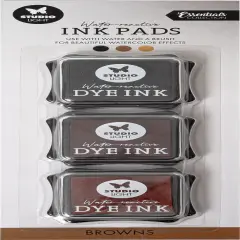 Studio Light Water-Reactive Ink Pads 3/Pkg-Nr. 12, Browns