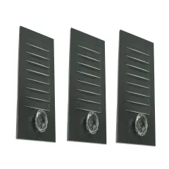 Grey Metal Locker Panel with Acrylic Door Knob Wall Hook Plaques Set of 3
