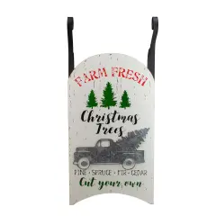 Roman 26" White and Green Fresh Christmas Trees Slay Decoration