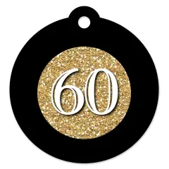 Big Dot of Happiness Adult 60th Birthday - Gold - Birthday Party Favor Gift Tags (Set of 20)