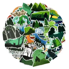 Wrapables Waterproof Vinyl Stickers for Water Bottles, Laptop, Phones, Skateboards, Decals for Teens, 100pcs Forest and Desert