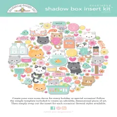 Doodlebug Design Shadow Box Insert Kit-Pretty Kitty
