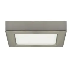 10.5w 5.5-in Flush Mount LED Fixture 2700K Square Shape Brushed Nickel Finish Warm White