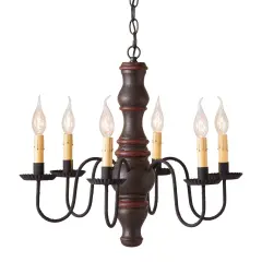Gettysburg Chandelier in Espresso with Salem Brick