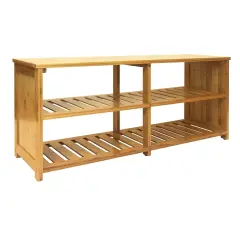 Oceanstar 10-Pair Bamboo Entryway Storage Bench. Brown