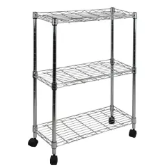 Oceanstar 3-Tier Shelving All-Purpose Utility Cart Silver