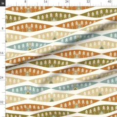 Various Fabrics by the Yard or Fat Quarter Camping Earth Tones Adventure Exploration Great Outdoors Tents Trees Nature Sunrise Sunset Red Beige Cozy Hygge Custom Printed Fabric by Spoonflower