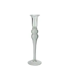 Northlight 12" Clear Transparent Glass Taper Candle Holder