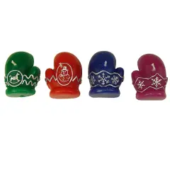 CC Christmas Decor 288 Vibrantly Colored Mitten Christmas Party Floating Candles 2.5" Red