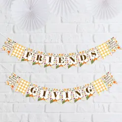 Big Dot of Happiness Fall Friends Thanksgiving - Friendsgiving Party Mini Pennant Banner