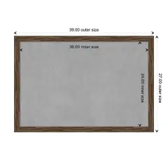 Regis Barnwood Narrow Wood Framed Magnetic Board Regis Barnwood Mocha
