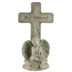 Roman Our Beloved Memorial Cross Outdoor Garden Statue - 11.75" Gray
