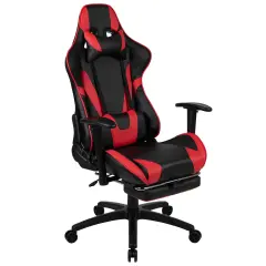Emma and Oliver Z300 Gaming Racing Office Ergonomic PC Chair with Reclining Back and Footrest Red