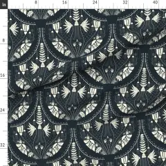 Various Fabrics by the Yard or Fat Quarter Dark Damask Large Scale Victorian Traditional Moody Gothic Custom Printed Fabric by Spoonflower