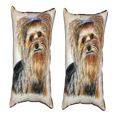 Pair of Betsy Drake Gabby Large Indoor/Outdoor Pillows