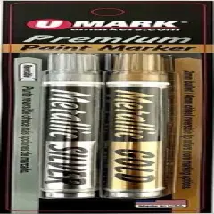 U-Mark Metallic Premium Glossy Paint Marker 10ml 2/Pkg-Silver & Gold